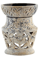 Aroma Lamp - Floral Carved Soapstone 4 1/2
