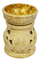 Aroma Lamp - Floral Carved Soapstone 3 1/2