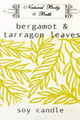Natural Body & Bath Soy Candle - Bergamot & Tarragon Leaves