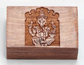 Wooden Box - Ganesh Hand Carved (4